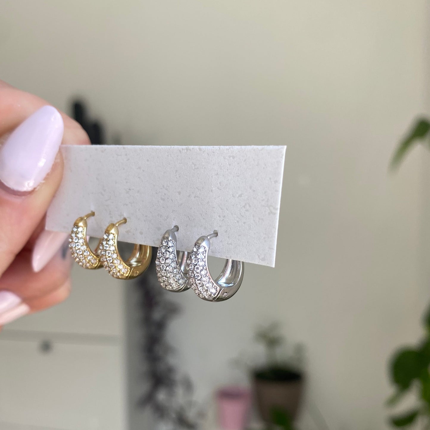 Orecchini Cerchietti Strass