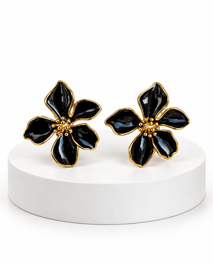 Orecchini Black Flowers