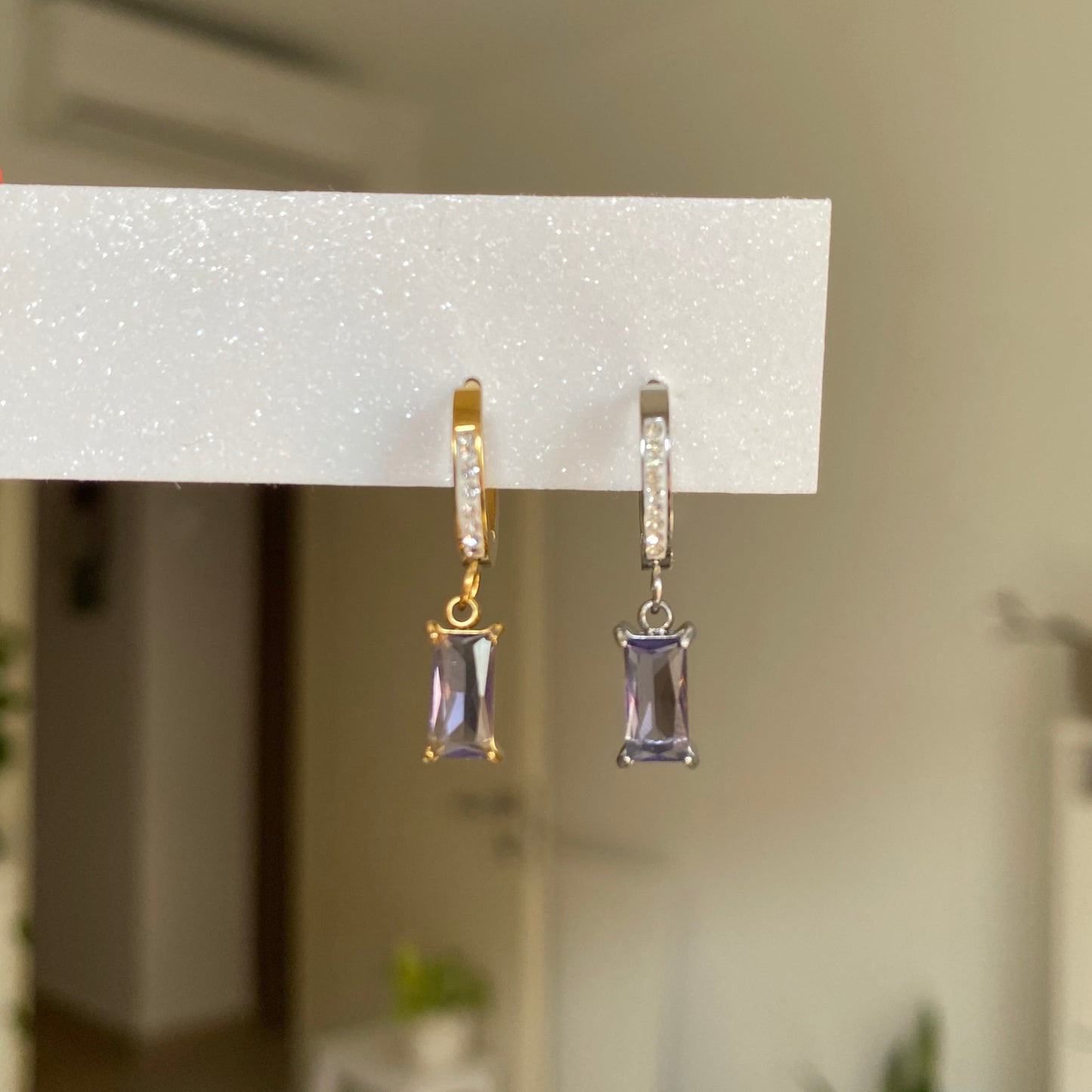 Orecchino Baguette Color