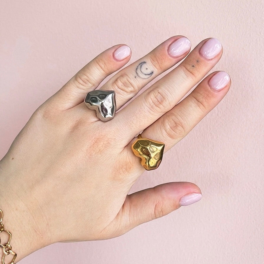 Anello Cuore Fluido