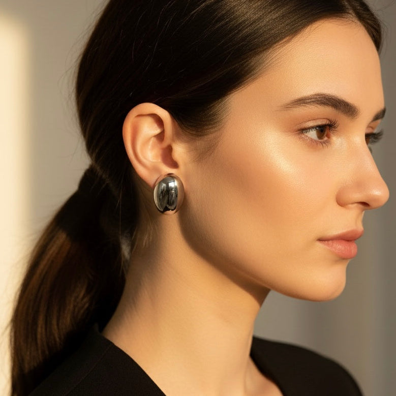 Orecchini Bottone Ovale