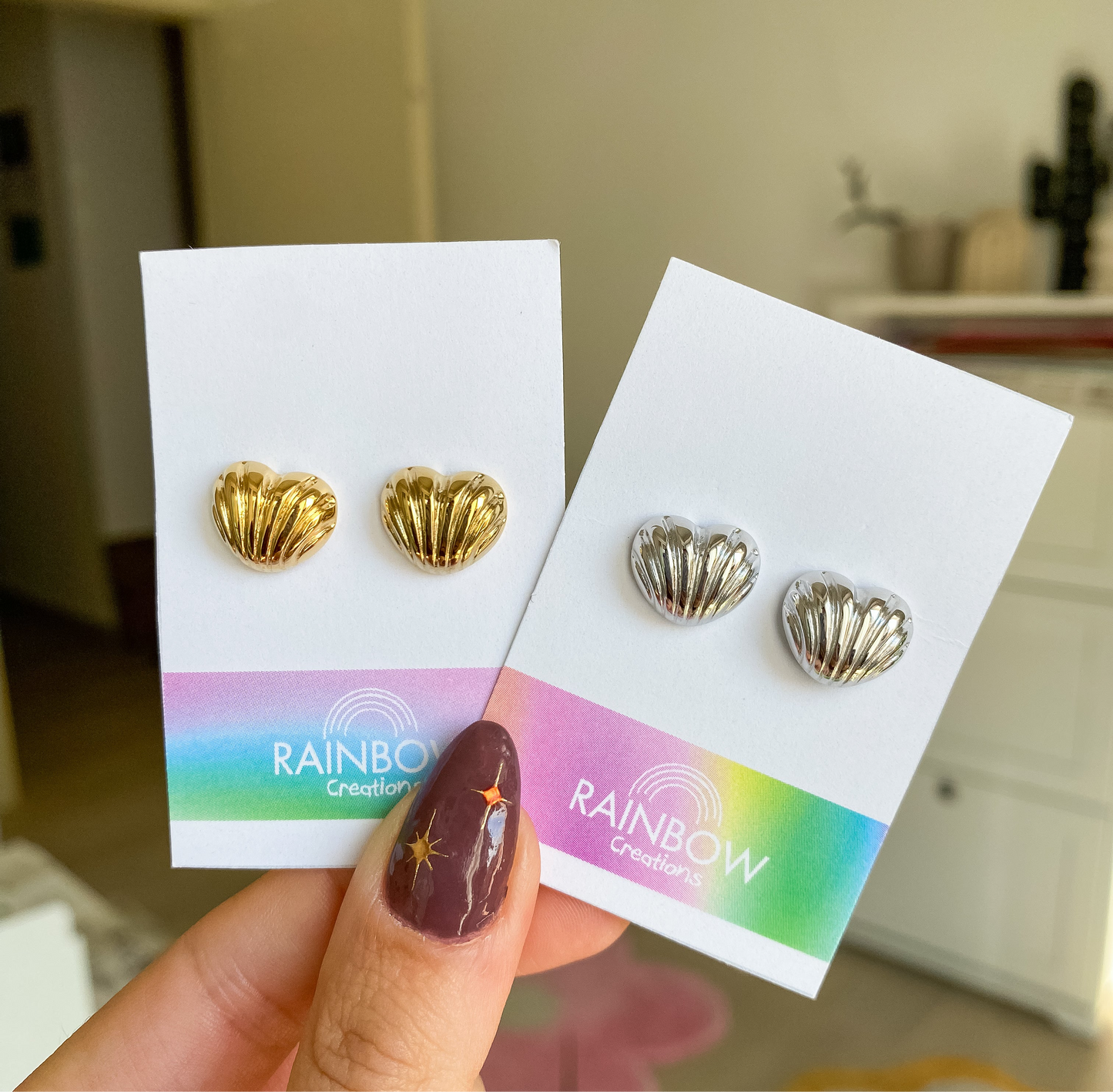 Orecchini Cuore Bottone