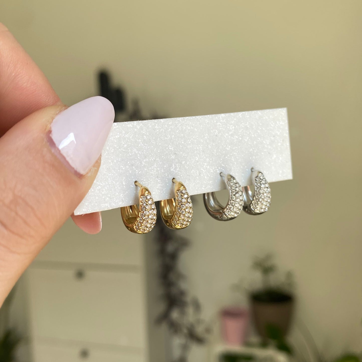 Orecchini Cerchietti Strass