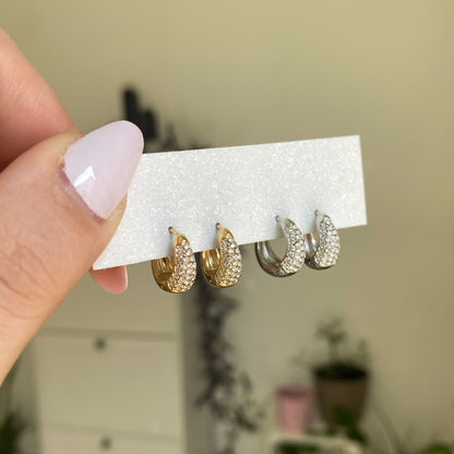 Orecchini Cerchietti Strass