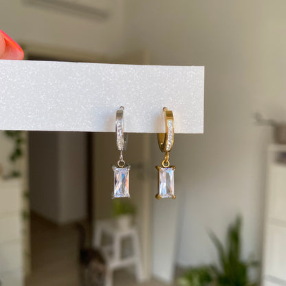 Orecchino Baguette Color