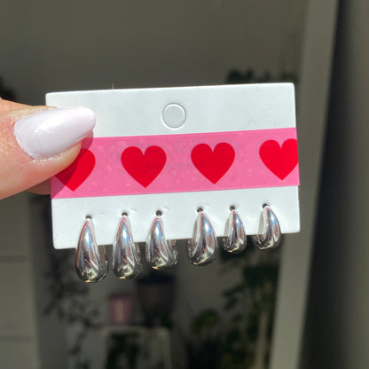 Set 3 paia di Orecchini Cerchio