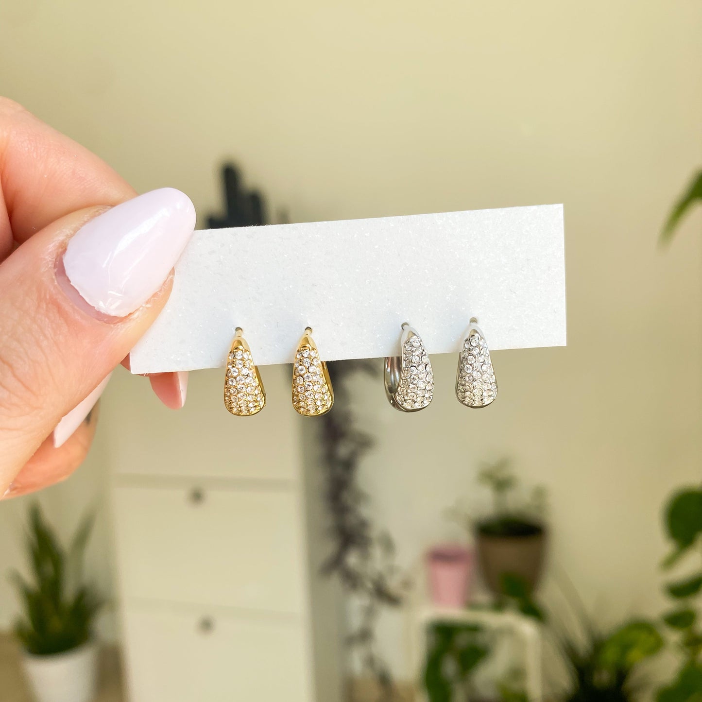 Orecchini Cerchietti Strass