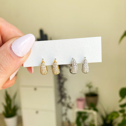 Orecchini Cerchietti Strass