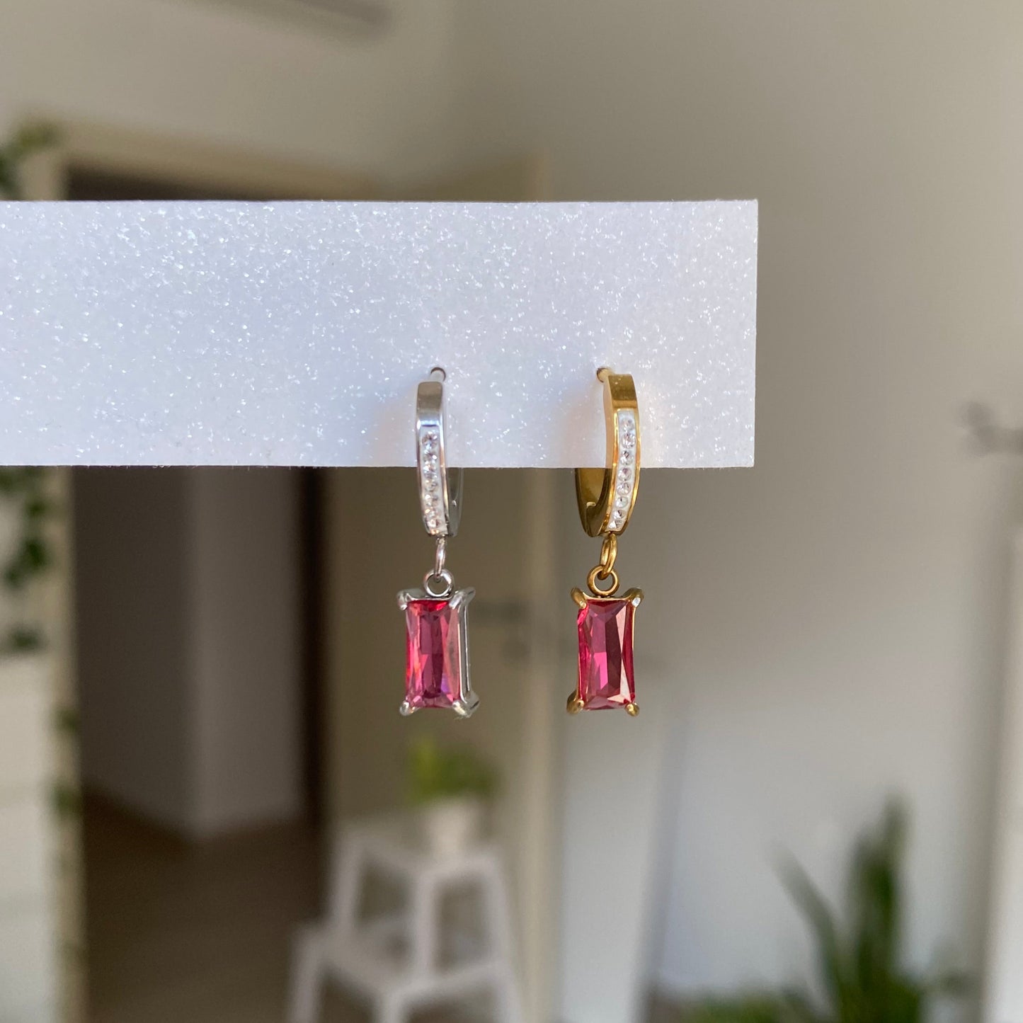 Orecchino Baguette Color