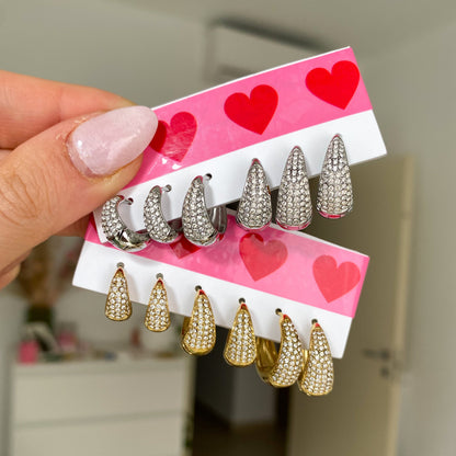 Set Orecchini Strass