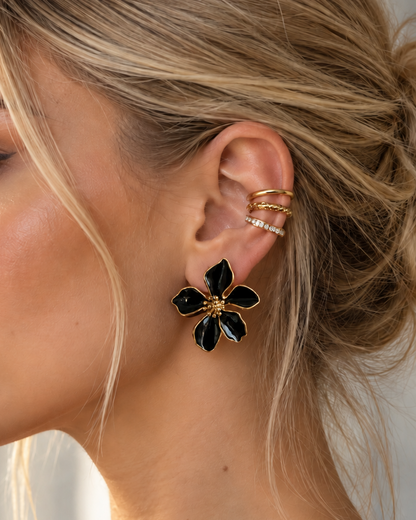 Orecchini Black Flowers