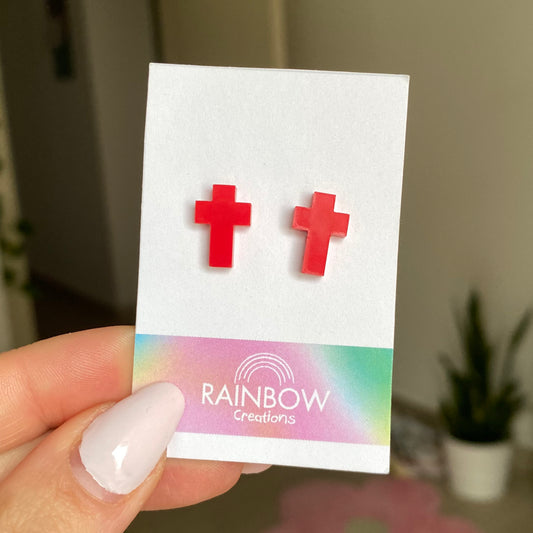 Orecchini Croce Red