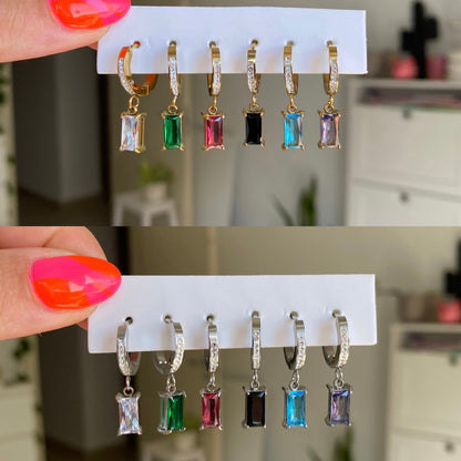 Set Orecchini Baguette Color