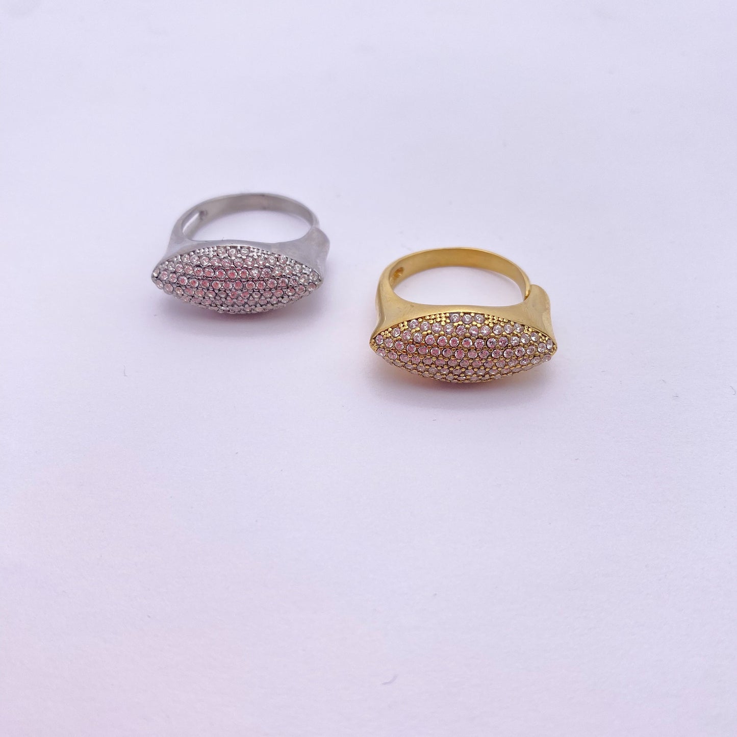 Anello Ovale Strass
